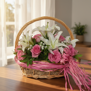 Plush floral  basket