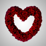 Red heart wreath