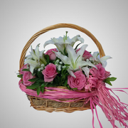 Plush floral  basket
